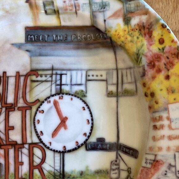 Pike Place Market Seattle Souvenir Decorative Plate 10.25” Round - Picture 4 of 7